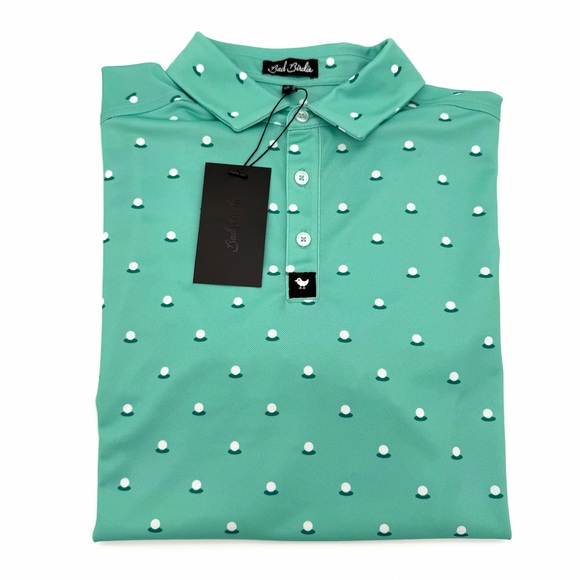 Bad Birdie Other - NWT New Bad Birdie Men's Aim Point Pique Tech Golf Polo Shirt Large L Dusty Jade